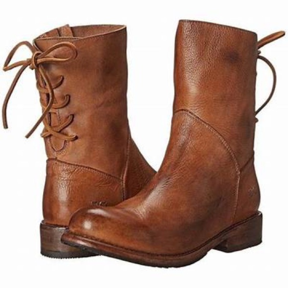 Bed Stu Tan Leather Combat Boots